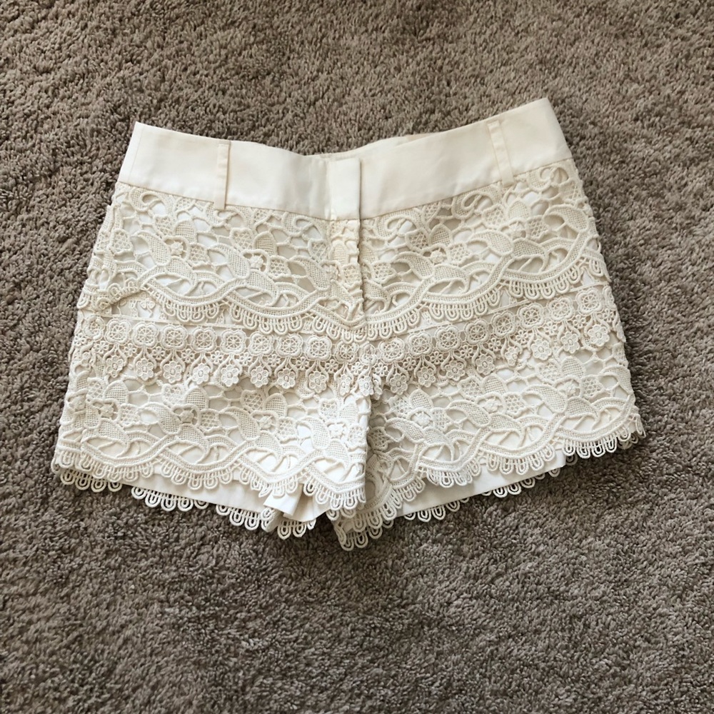 NWOT Loft lace ‘riviera’ ivory shorts 2